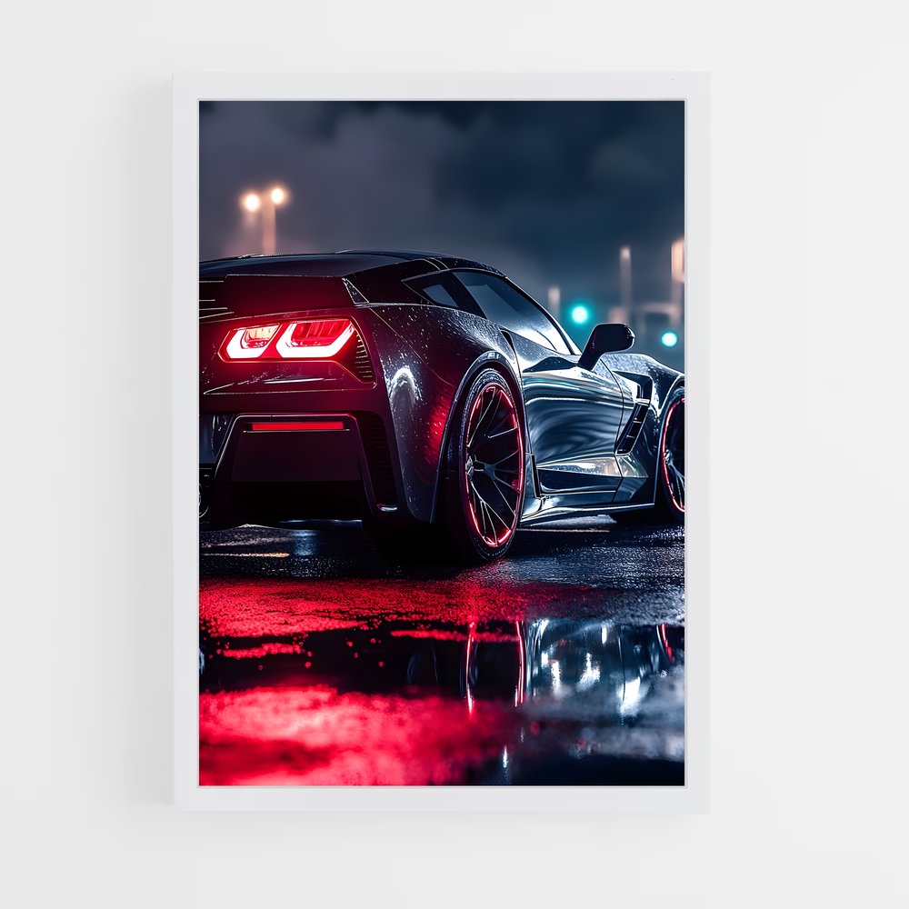 Poster Corvette sous la Pluie – affiche Chevrolet (vue 3)